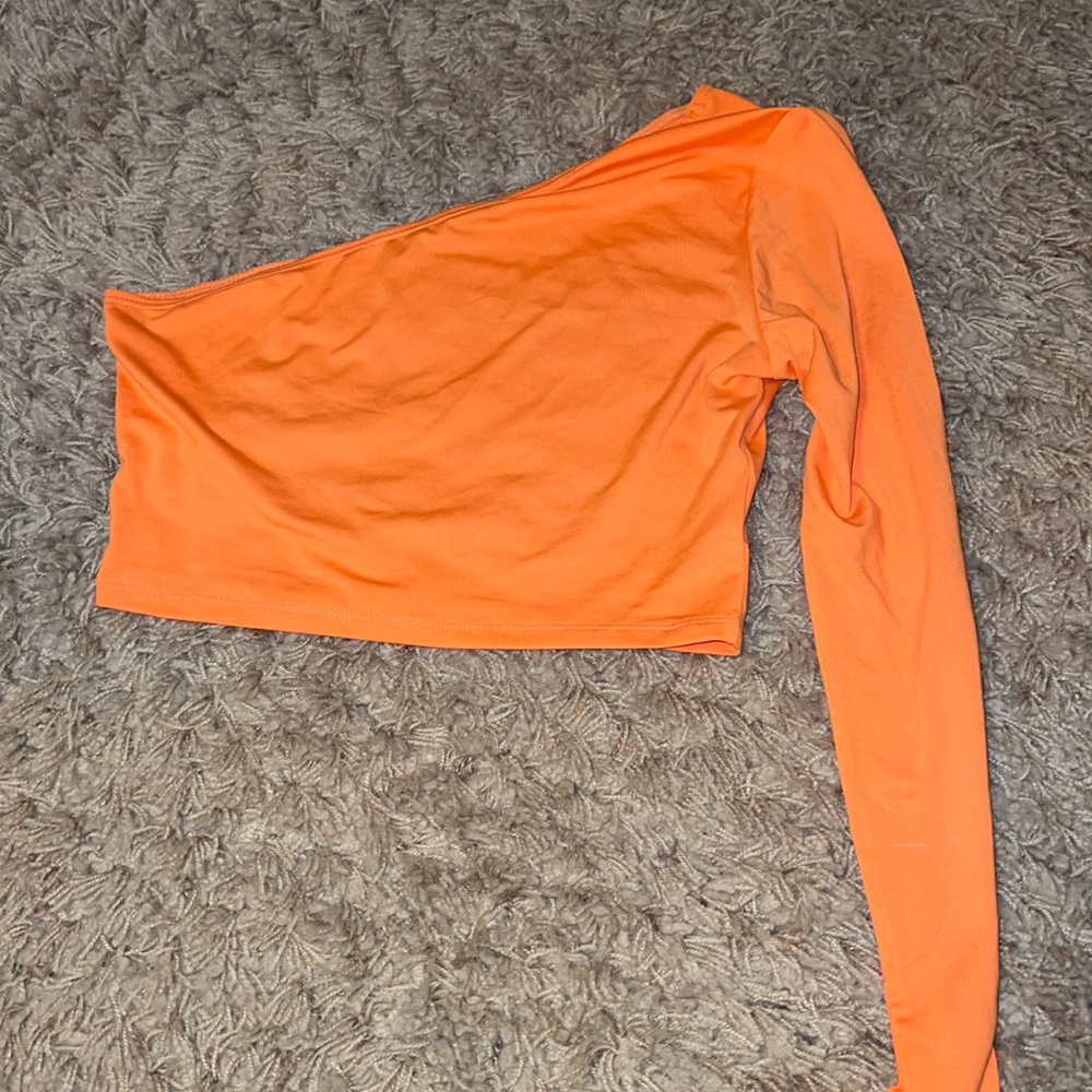 Orange Shein crop top